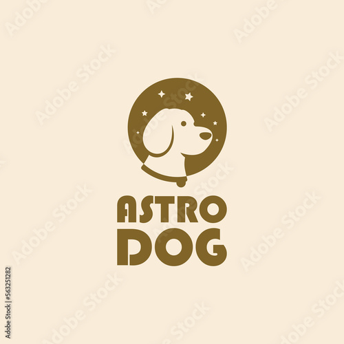 cute dog logo design illustration