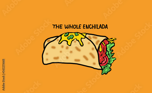 Whole enchilada- workplace jargon drawing
