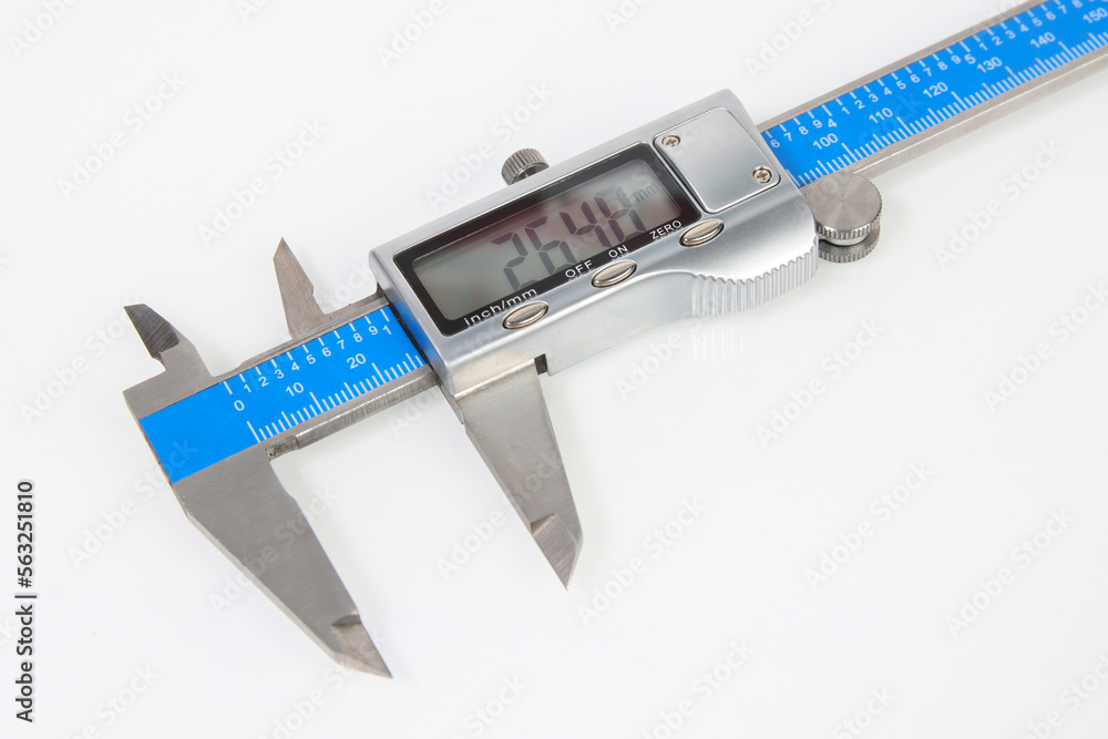 Obraz premium engineering digital caliper on white background