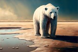 polar bear, climate change, melted ice