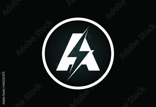 Free Download Initial A letter logo design with lighting thunder bolt. Electric bolt letter logo vector - GFXLoad