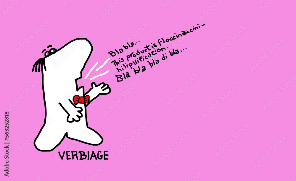 Verbiage - illustration of man talking