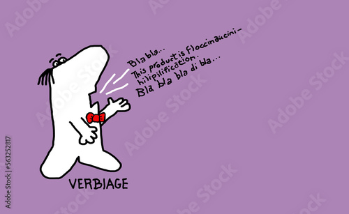 Obraz na płótnie Verbiage - cartoon man talking w salonie