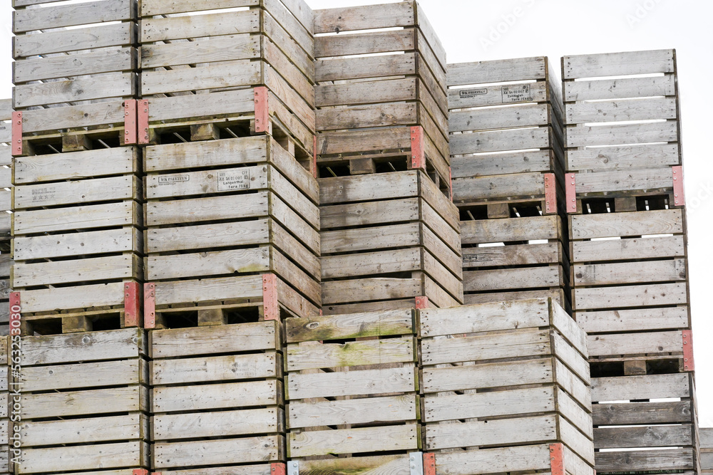 stack of of wooden boxes - perspective stack of of wooden boxes - perspective