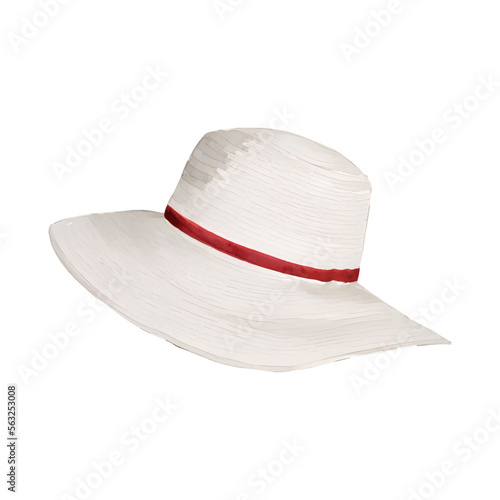 woman hat digital drawing with watercolor style illustration