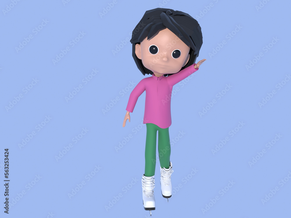 スケートをする女の子 スケートをする女の子