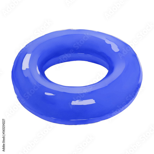 swim ring digital drawing with watercolor style illustration