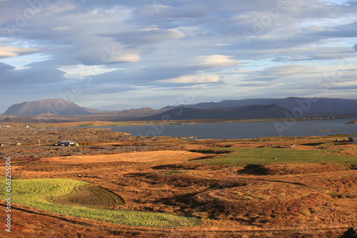 Panorama of Myvatn lake, Iceland