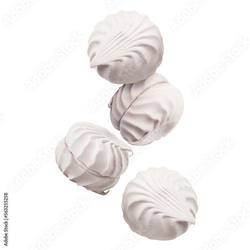 фотографія Flying zephyr marshmallows cut out