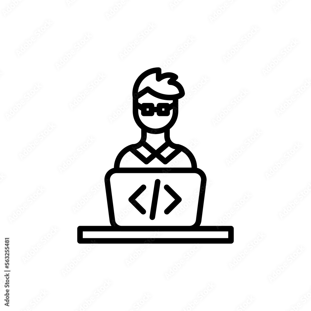 Programmer icon in vector. Logotype