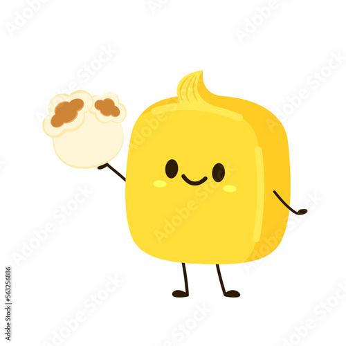 Corn and butter vector. Corn and Butter character design. Corn on white background.