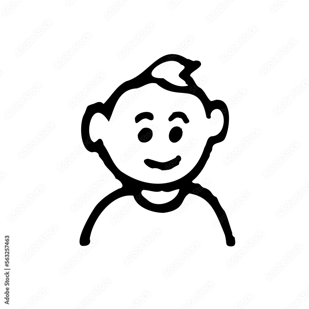 Stylized smiling face. Emotional harmony as part of a healthy lifestyle. Linear sketch of doodle face, smiley, isolated on white background. Logo, sign on the theme of healthy lifestyle Stylized smiling face. Emotional harmony as part of a healthy lifestyle. Linear sketch of doodle face, smiley, isolated on white background. Logo, sign on the theme of healthy lifestyle