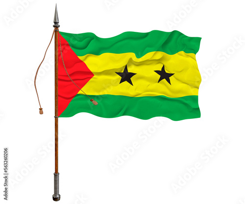 National flag of Sao tome and principe. Background with flag of Sao tome and principe.