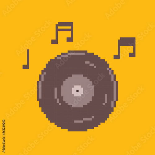 Vinyl record pixel art illustration