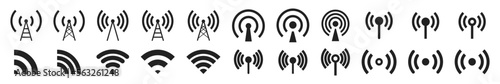 Wifi icon set. Wireless symbol collection. Internet sign. Wifi signal icons. EPS 10.