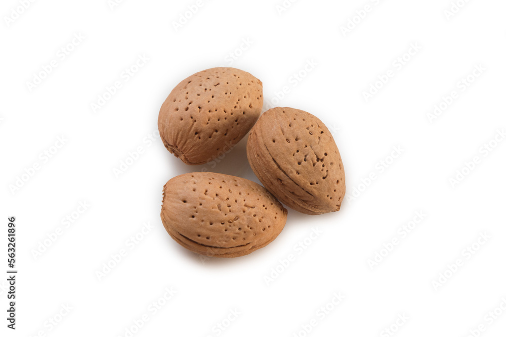 almonds on white isolated almonds on white isolated