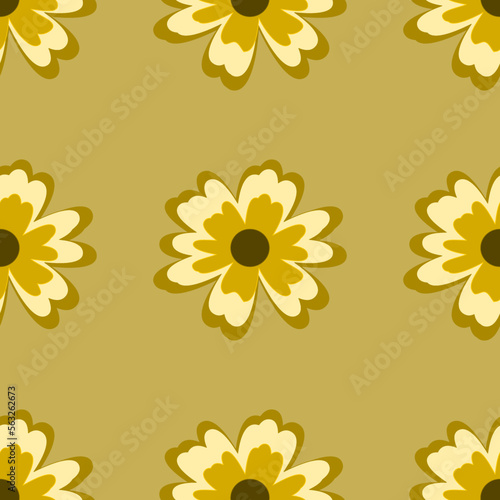 yellow flowers seamless fabric ceramic paper pattern