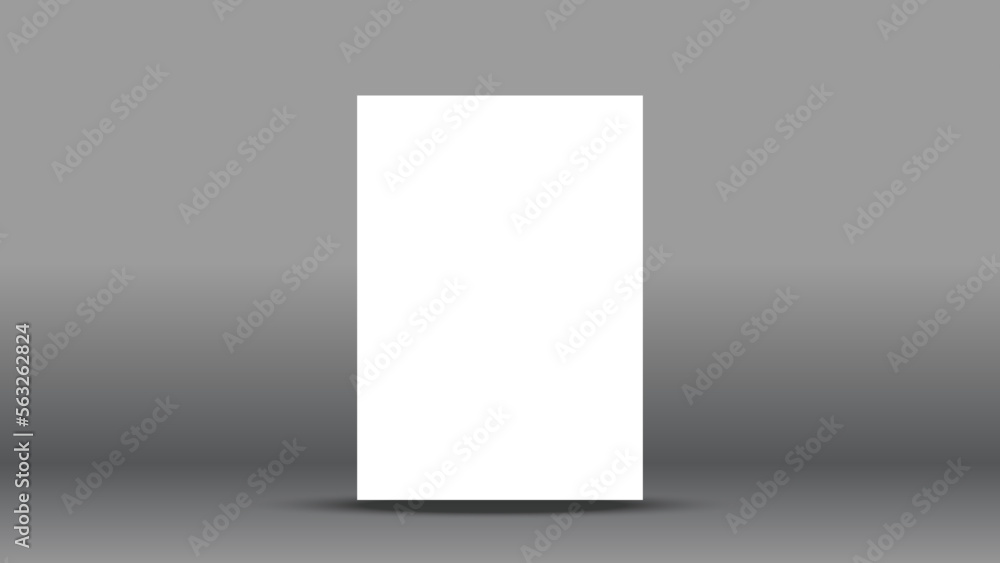 White poster with black frame mockup on grey wall White poster with black frame mockup on grey wall