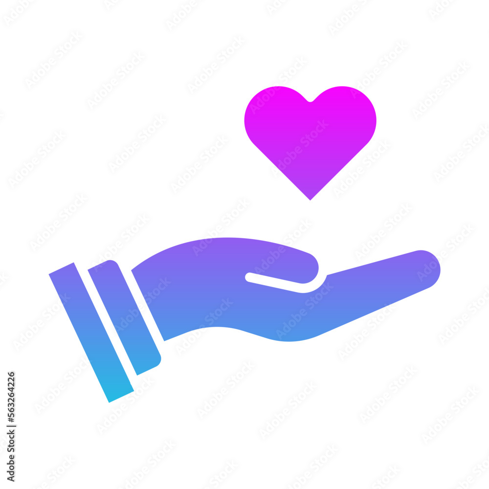 Fototapeta premium Hand With Heart Icon