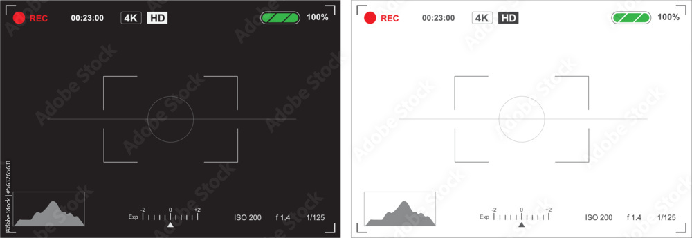 UI screen record camera viewfinder setting day and night mode