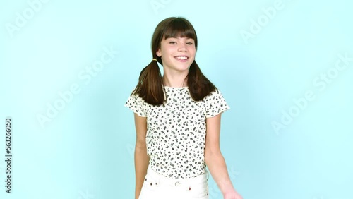 Little girl  doing NO gesture over isolated background