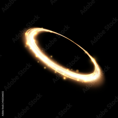 Abstract bright golden circular light line easy to edit for web design and vector illustration.