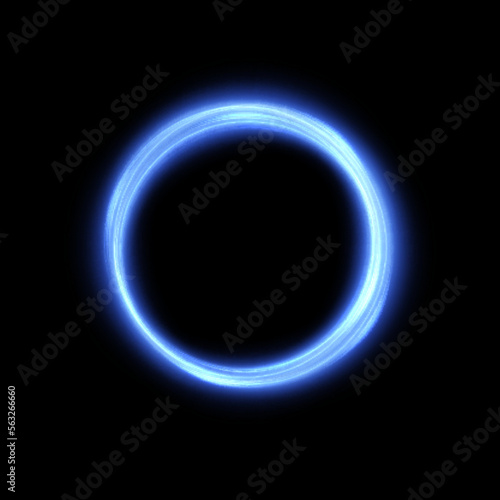 Abstract bright blue round neon light line easy editable for web design and vector illustration.