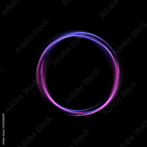 Abstract bright multicolor circular light line isolated and easy editable for web design and vector illustration.