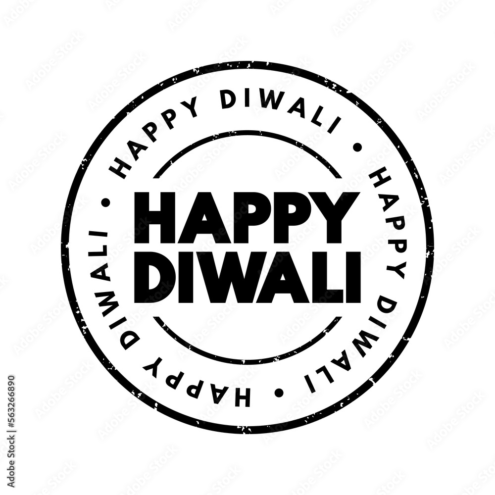 Happy Diwali text stamp, concept background