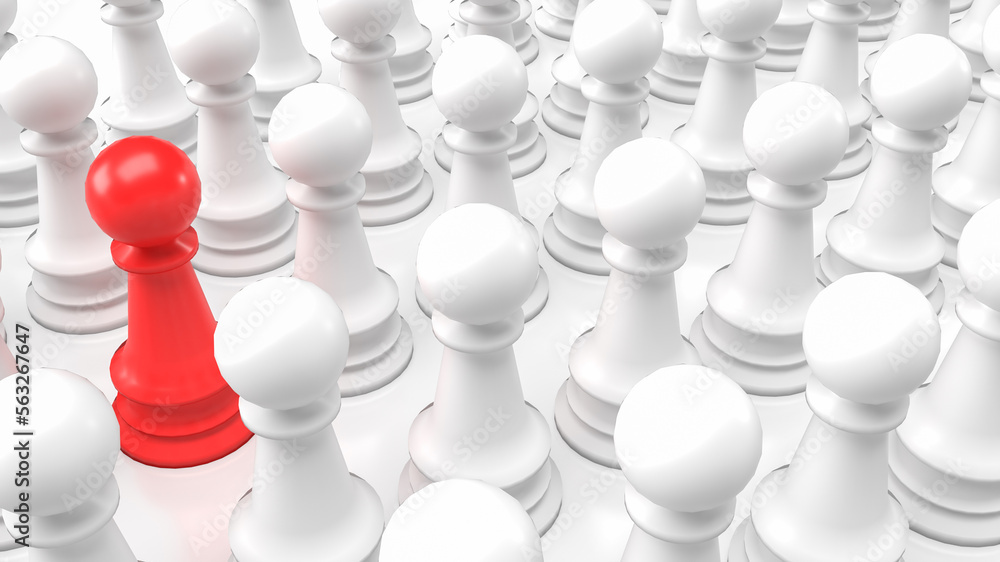 The red and white chess for business concept 3d rendering The red and white chess for business concept 3d rendering
