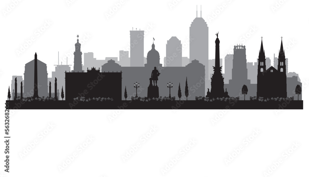 Indianapolis Indiana city skyline silhouette