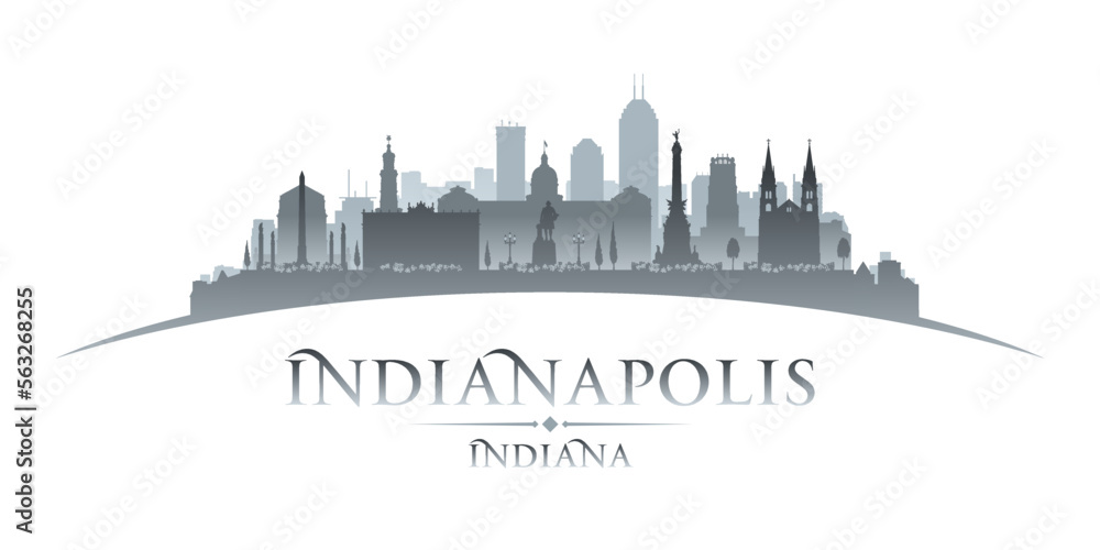 Indianapolis Indiana city silhouette white background