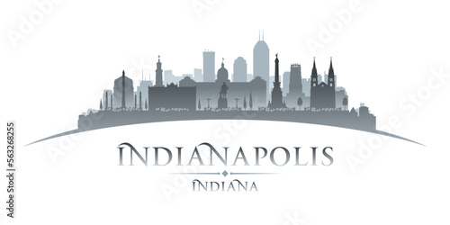 Indianapolis Indiana city silhouette white background