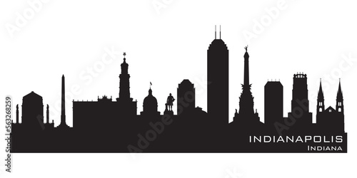Indianapolis Indiana city skyline vector silhouette