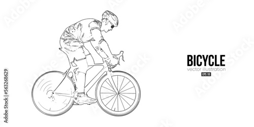 Abstract silhouette of a road bike racer, man is riding on sport bicycle isolated on white background. Cycling sport transport. Vector illustration