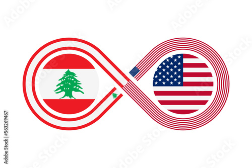 unity concept. lebanese arabic and american english language translation icon. vector illustration isolated on white background