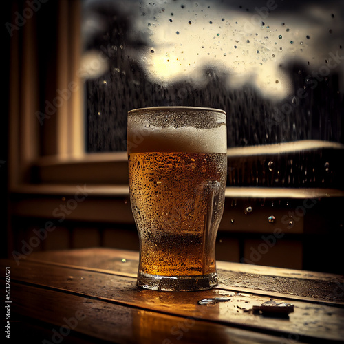 fresh beer glass ai illustration