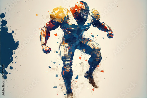a creative color inspired american football illustration, modern art, generative ai technology