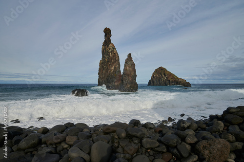 Rocks in ocean, scenic landscape, Madeira, Portugal