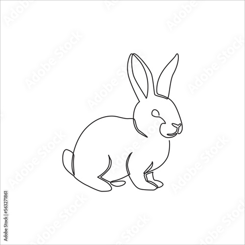 Continuous line drawing of a rabbit. bunny concept in one line. artwork of a rabbit in single line. the year of the rabbit