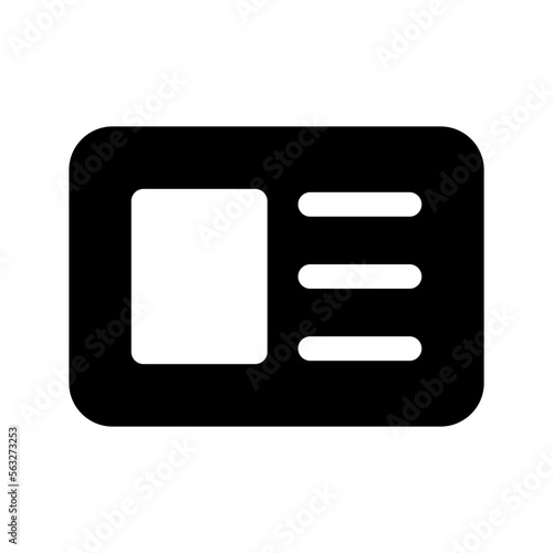 Id Card Icon Vector Symbol Design Illustration