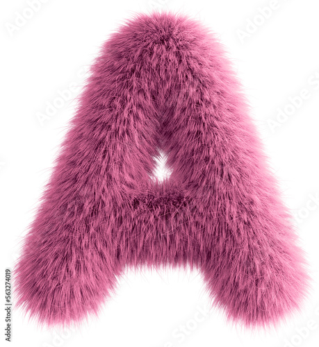 Pink 3D Fluffy Letter A