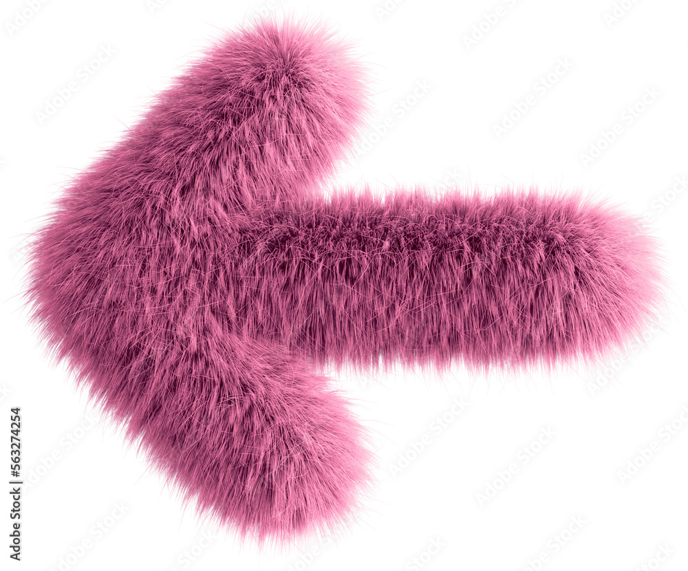Pink 3D Fluffy Symbol Arrow Left Pink 3D Fluffy Symbol Arrow Left