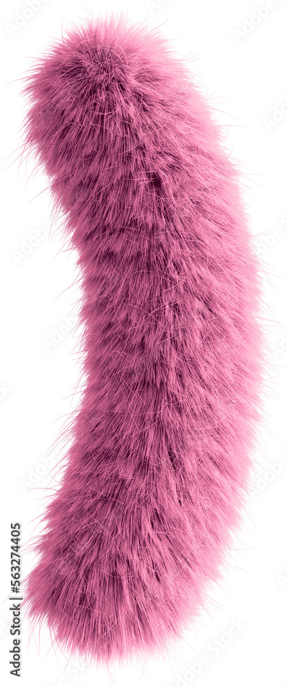 Pink 3D Fluffy Symbol Right Parenthesis Pink 3D Fluffy Symbol Right Parenthesis