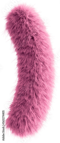 Pink 3D Fluffy Symbol Right Parenthesis