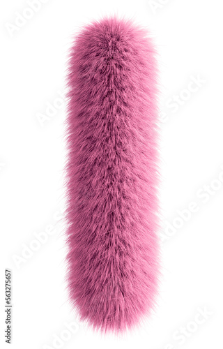 Pink 3D Fluffy Letter I