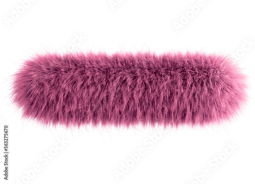Pink 3D Fluffy Symbol Hyphen