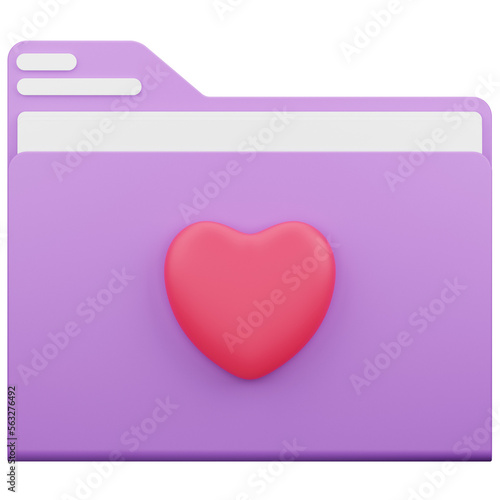 Romantic file document 3D illustration