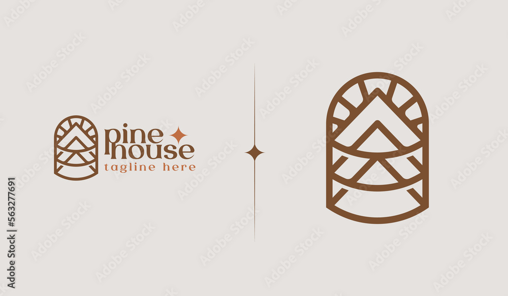 Pine House Logo Template. Universal creative premium symbol. Vector ...
