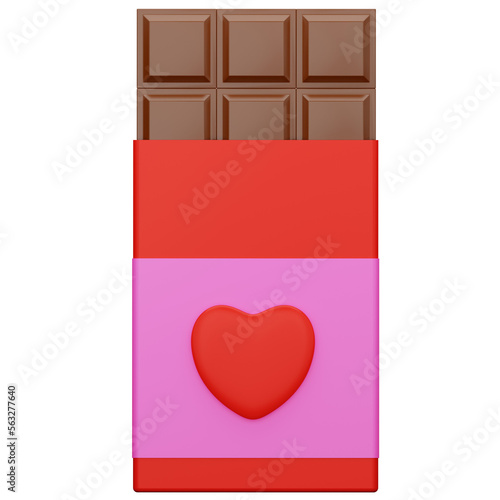 Valentine chocolate 3D illustration